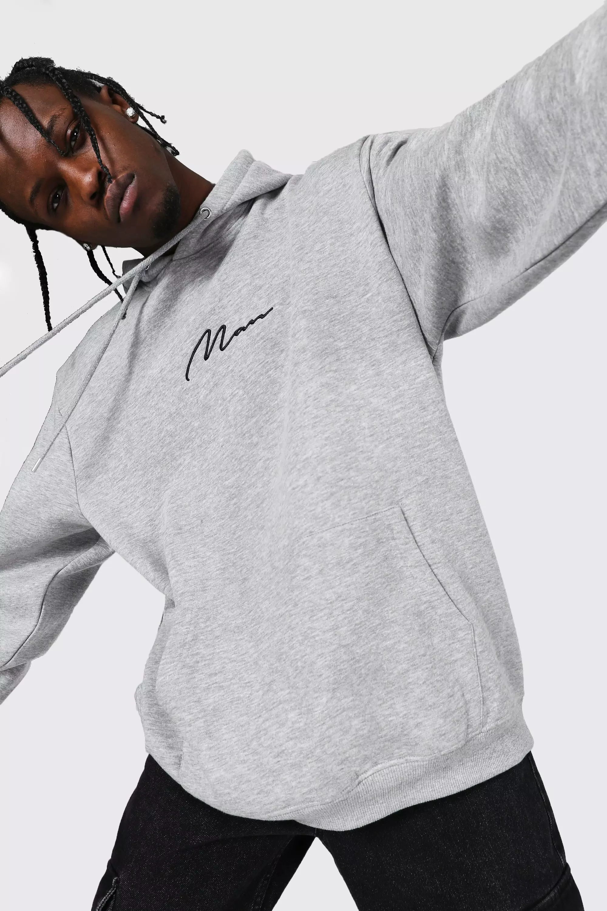 Man Signature Oversized Hoodie boohooMAN